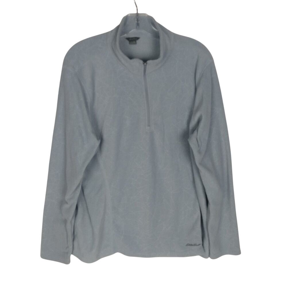 EDDIE BAUER WOMENS ULTRASOFT FLEECE Pullover Blue 1/4 ZIP Size 2XL